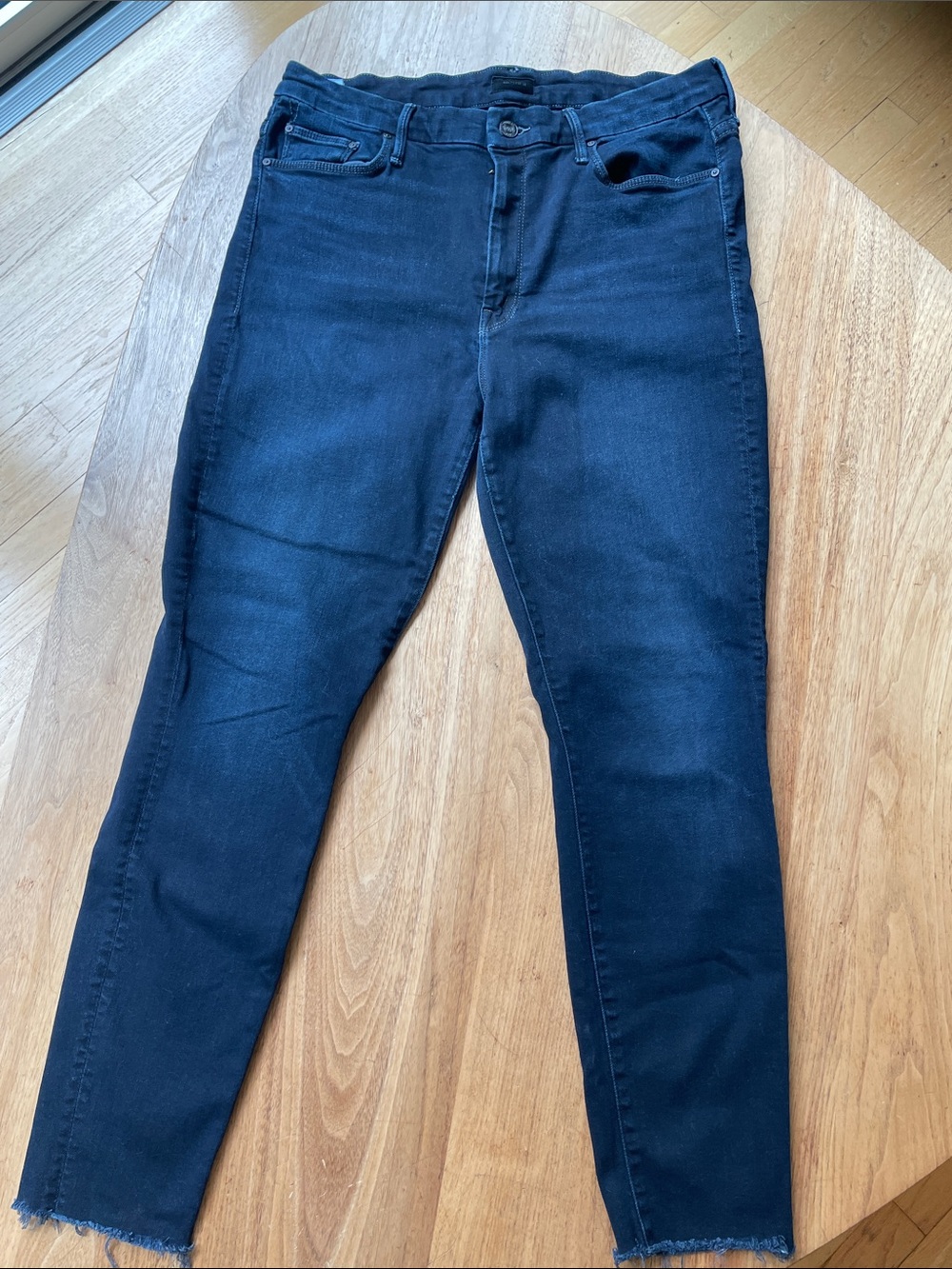 MOTHER high waisted looker ankle fray